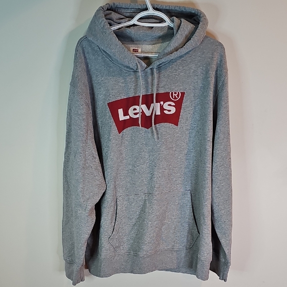 Levi's XXL Gray Hoodie with Red Logo - Picture 1 of 6